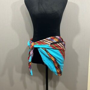 Bohemian Print Tie Fanny Pack with Zip Closure